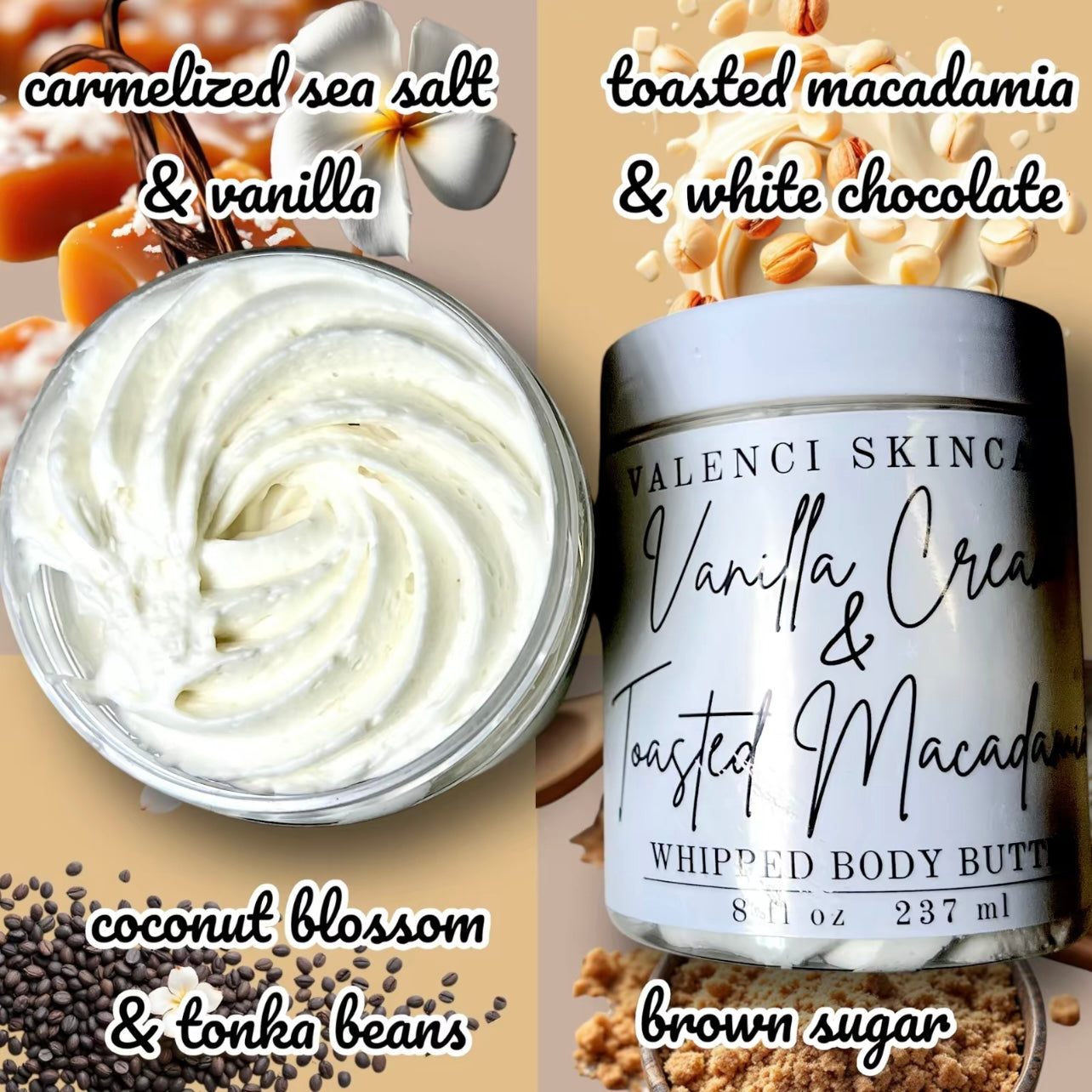 "Vanilla Cream & Toasted Macadamia" Whipped Body Butter